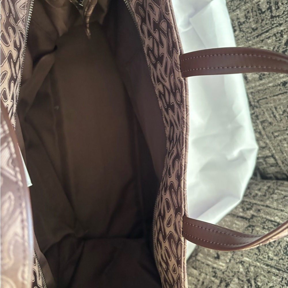 Telfar Large Chocolate Brown Monogram Shopping Tote - Picture 3 of 5